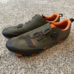 Fizik X5 Terra Suede Men's MTB Bike Shoes Green/Orange Fluo Men’s Size 11.5